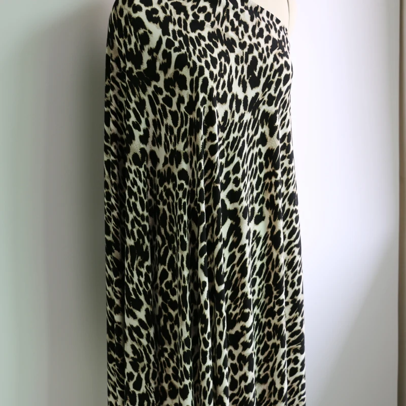 50 см* 150 см 4 способ стрейч ткань мягкий корейский материал леопард черный