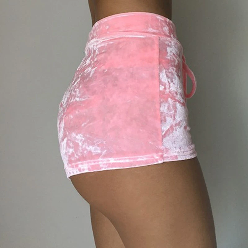 Модные бархатные шорты сексуальные летние с высокой талией 5 цветов 2018|high waist