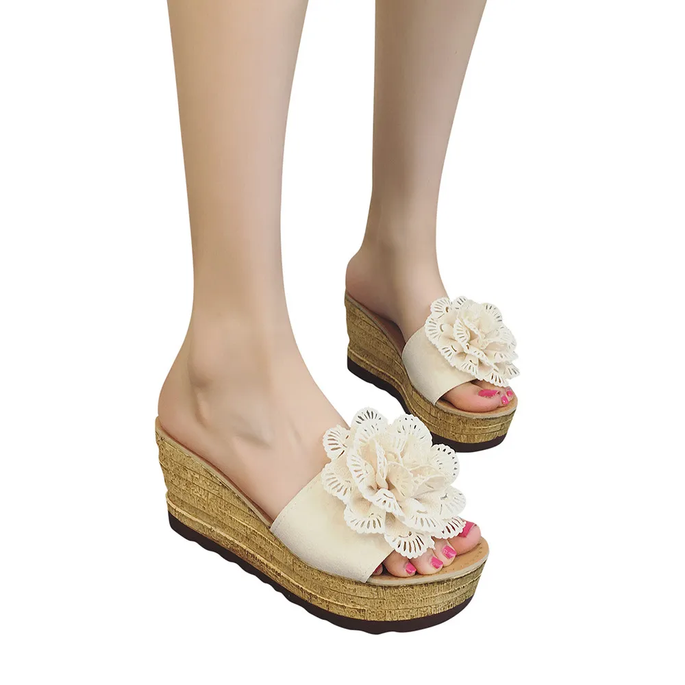 

YOUYEDIAN luxurySummer Floral Platform Waterproof Women Sandals Wedge Sandals Slippers Shoes zapatos mujer verano mujer 2019#g30