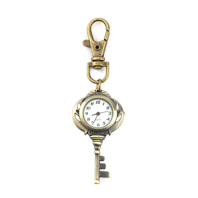 OUTAD Vintage Antique Stainless Steel Quartz Pocket Watch Keychain Key Chain Uni OUTAD Vintage Antique Stainless Steel Quartz Pocket Watch Keychain Key Chain Uni