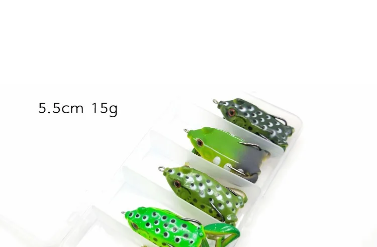 5pcs/BOX 5.5cm 15g Frog Fishing Lures Kit Snakehead Lure Topwater Floating Ray Frog Artificial Bait pesca isca Killer Carp