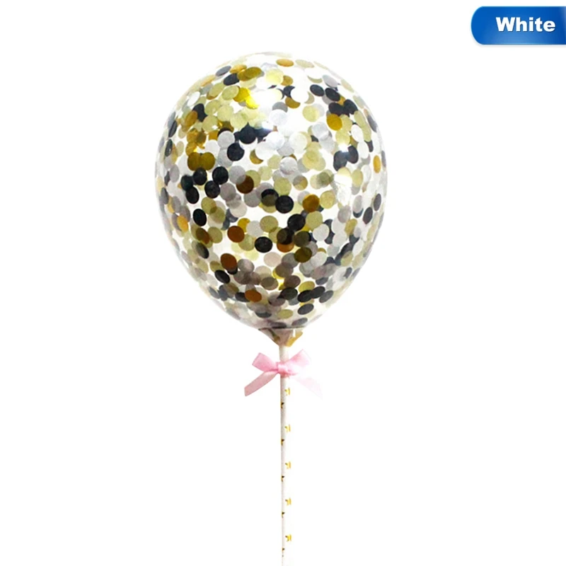 1 шт. 5 дюймов воздушный шар "Конфетти" торт Топпер украшение с бумажной соломенной лентой стол детский душ один день рождения свадебные принадлежности