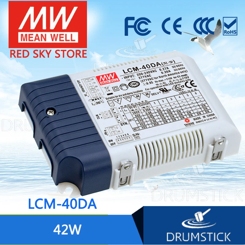 

[YXEW] Hot! MEAN WELL original LCM-40DA 100V 350mA meanwell LCM-40DA 100V 42W Multiple-Stage Output Current LED Power Supply