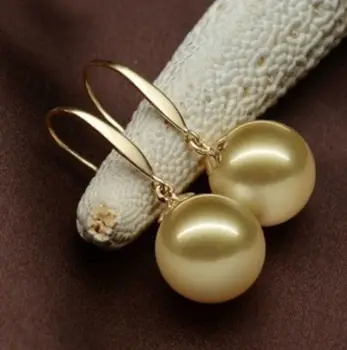 

free shipping new - hj 00322 charmingh south sea a pair of 10-11mm gold pearl earring 14KGP 30%