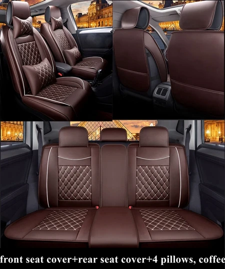 Автомобильные сиденья набор для Porsche Cayenne Macan Boxter peugeot 2008 3008 4007 4008 5008 205 206 207 301 306 307 308 405 406 407 508 607 - Название цвета: coffee luxury