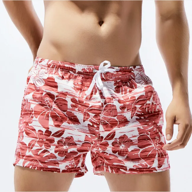 Для мужчин S Плавание Шорты для женщин Для мужчин Пляжные шорты доски для серфинга короткие Цветочные быстросохнущая SEOBEAN Бренд Качество Мужской праздник Boardshort S- XL Размеры - Цвет: Красный