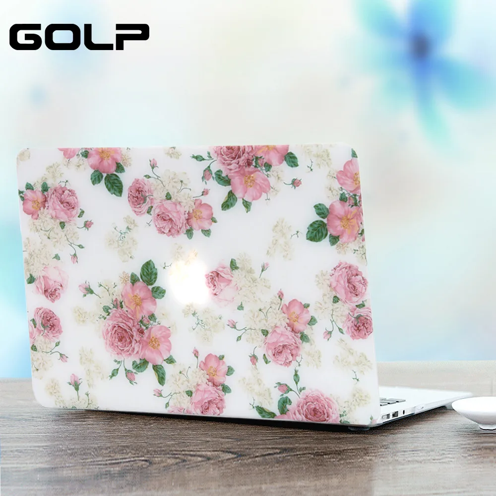 

Cover For MacBook Pro 13 15 Air 13 12 11 case GOLP Cute Flower Laptop Full Protective back cover for macbook air 13 11 12 case