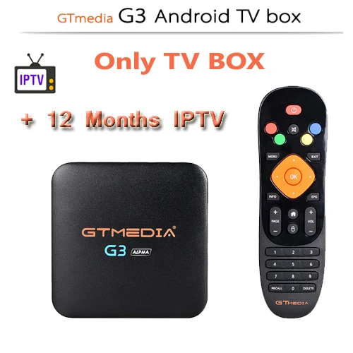 Глобальная оригинальная GTMEDIA G3 Alpha Box IP tv Smart tv Box 4 Android 7,1 4K четырехъядерный процессор 2 Гб 16 Гб HDMI 2,4G WiFi Bluetooth 4,0 ТВ приставка - Цвет: G3 BOX ADD 1Y IPTV