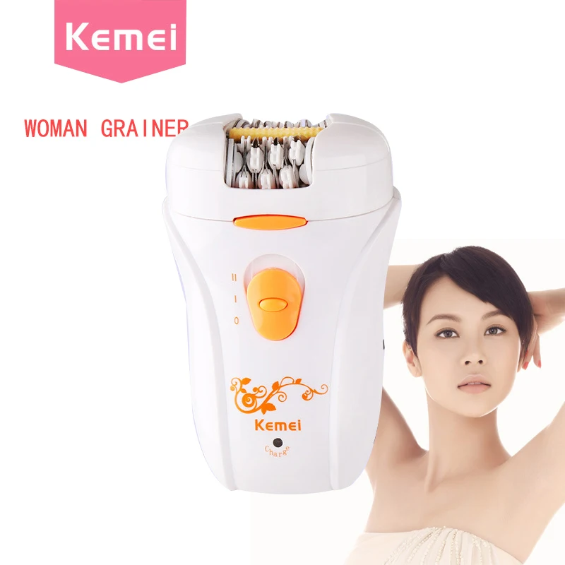 KEMEI Depilador Feminino 2 in1 White Epilator Hair Removal Lady Shaver