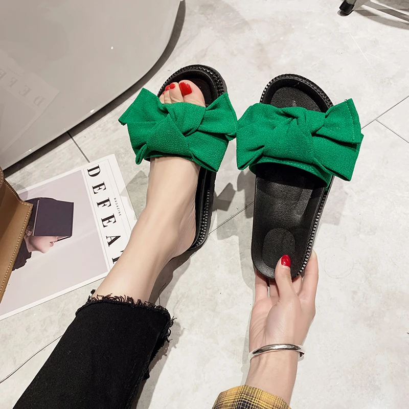 

Female Summer 2019 Mules Low Rubber Slippers Loafer Modis Ladies Leather Flat Babouche Sandals Sliders New Slides Femme