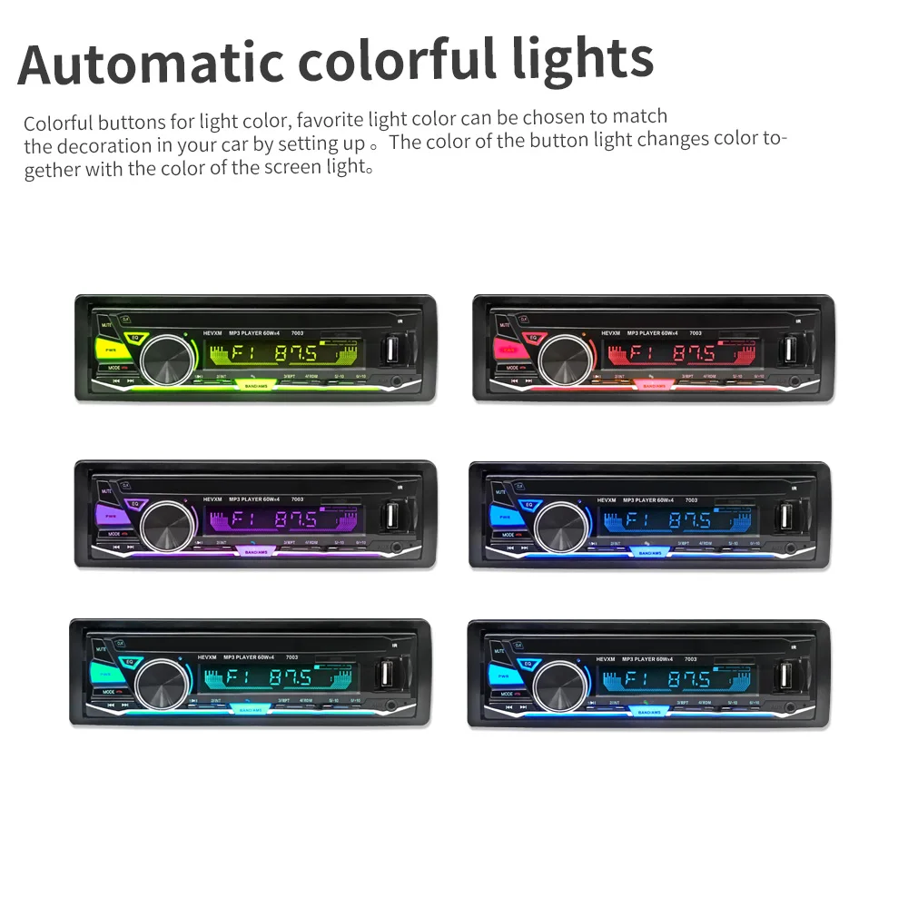 

12V Bluetooth3.0+ EDR Vehicle Electronics In-dash MP3 Audio Player Car Stereo FM Radio with USB/SD/MMC/TF Card Port