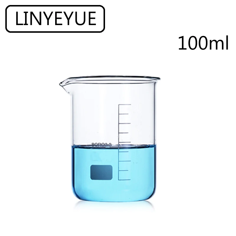 LINYEYUE 100 мл стеклянный шейкер боросиликатное стекло измерительная термоустойчивая чашка сопротивление лабораторное химическое оборудование