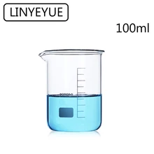 LINYEYUE 100mL Glass Beaker Borosilicate Glass Measuring Cup high temperature resistance Laboratory Chemistry Equipment цена LINYEYUE 100mL Glass Beaker Borosilicate Glass Measuring Cup high temperature resistance Laboratory Chemistry Equipment цены онлайн