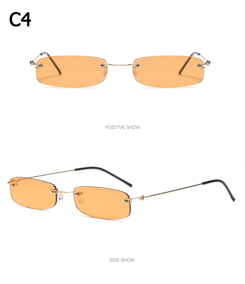 JackJad модные стильные солнцезащитные очки без оправы для женщин, тонкие маленькие прямоугольные брендовые дизайнерские солнцезащитные очки Oculos De Sol 93306
