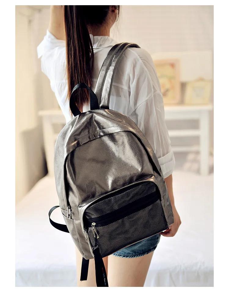 MJ Unisex Backpack Fashion Metallic Female Backpacks Casual Daypack Large Travel Bag Big Holographic Backpack Cool School Bags (17)