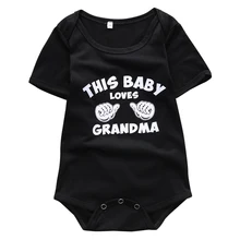 Baby Girl Casual Clothes Newborn Kids Cartoon Jumpsuit Infant Letter Bodysuit Baby Black Boy Outfit 0-12M