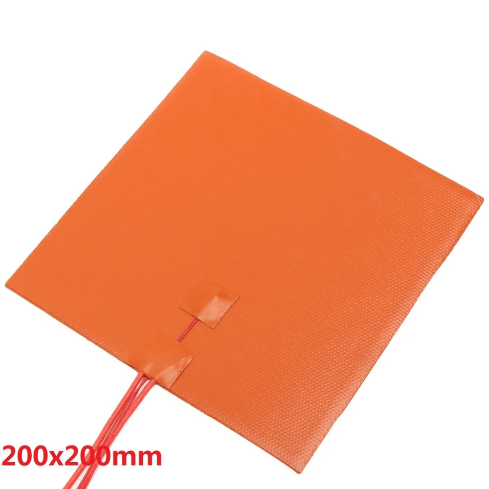 12v 200w 200mmx200mm Waterproof Flexible Silicone Heating Pad Heater For 3d Printer Heat Bed
