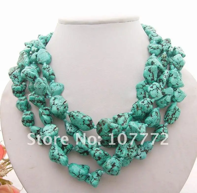

20" 4 strands Green Semi-precious Stone Necklace
