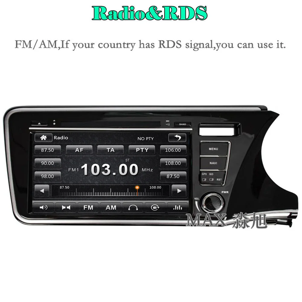 Sale MAX 2 din 8" Car DVD Player For Right Driving Honda City Radio RDS GPS Navigation System Free Map 3G 1080P Bluetooth call/music 1