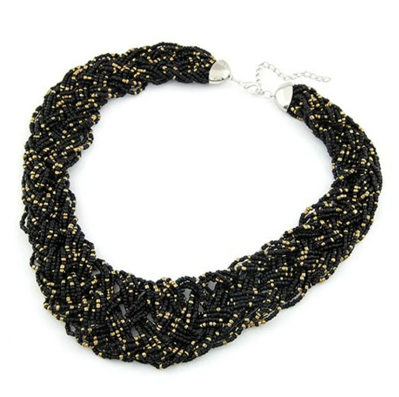 

Fashion Jewelry Handmade Bohemian Necklace Style Joker-made Rice Temperament Luxury Short Necklace Female Elegant Necklace
