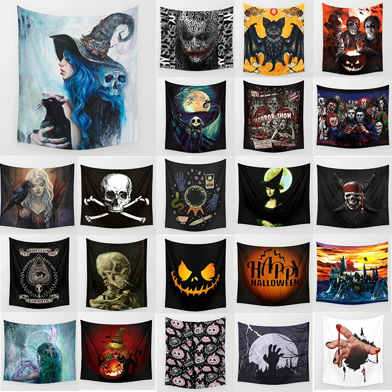 

Halloween tapestry witch ghoul square wall hanging tapestries home decoration wall tapestry 1500mm*1500mm