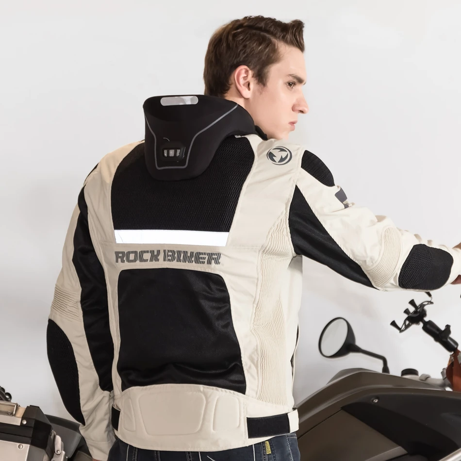 NEW BLACK/GREY Motorcycle jacket men LED Neck protector Protective pads Racing motorcycle protection body armor jackets|body jacket|armor