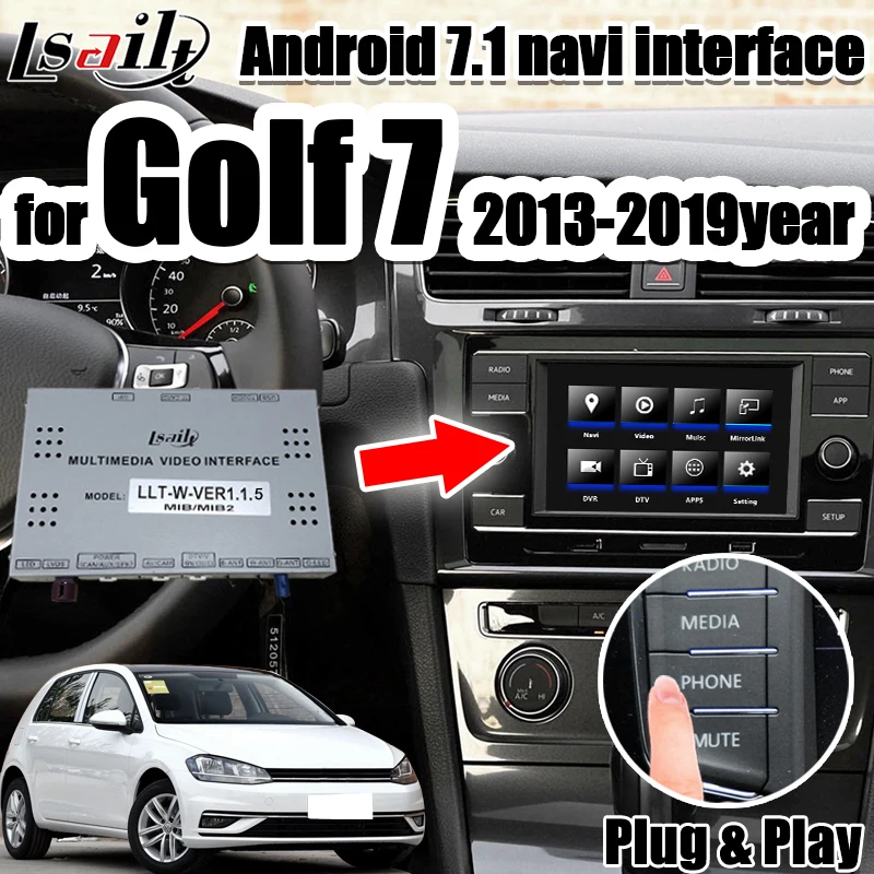 Android 7,1 gps навигационная коробка для Volkswagen golf7- с LVDS видео интерфейс Поддержка carplay, android Авто по Lsailt