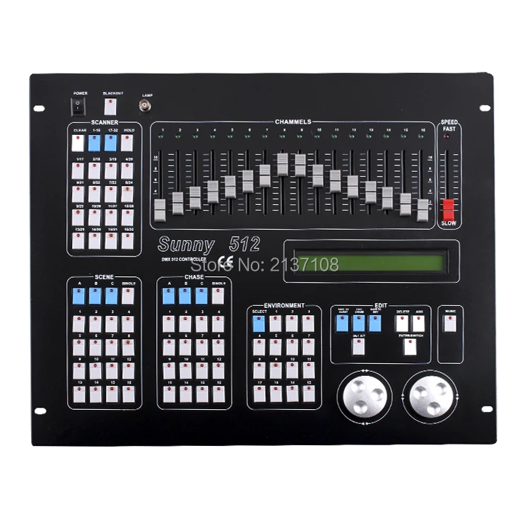 

Sunny DMX 512 Consola Light Controller DJ Pult Disco Party Wedding Concert Hall LED Stage Lighting Equipment Free Shipping