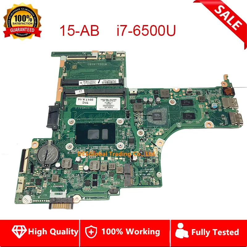 wonderful  For HP Pavilion 15-AB 15-AN 15-AN098NR 14-AB Laptop Motherboard i7-6500U 810335-001 810335-501 Main