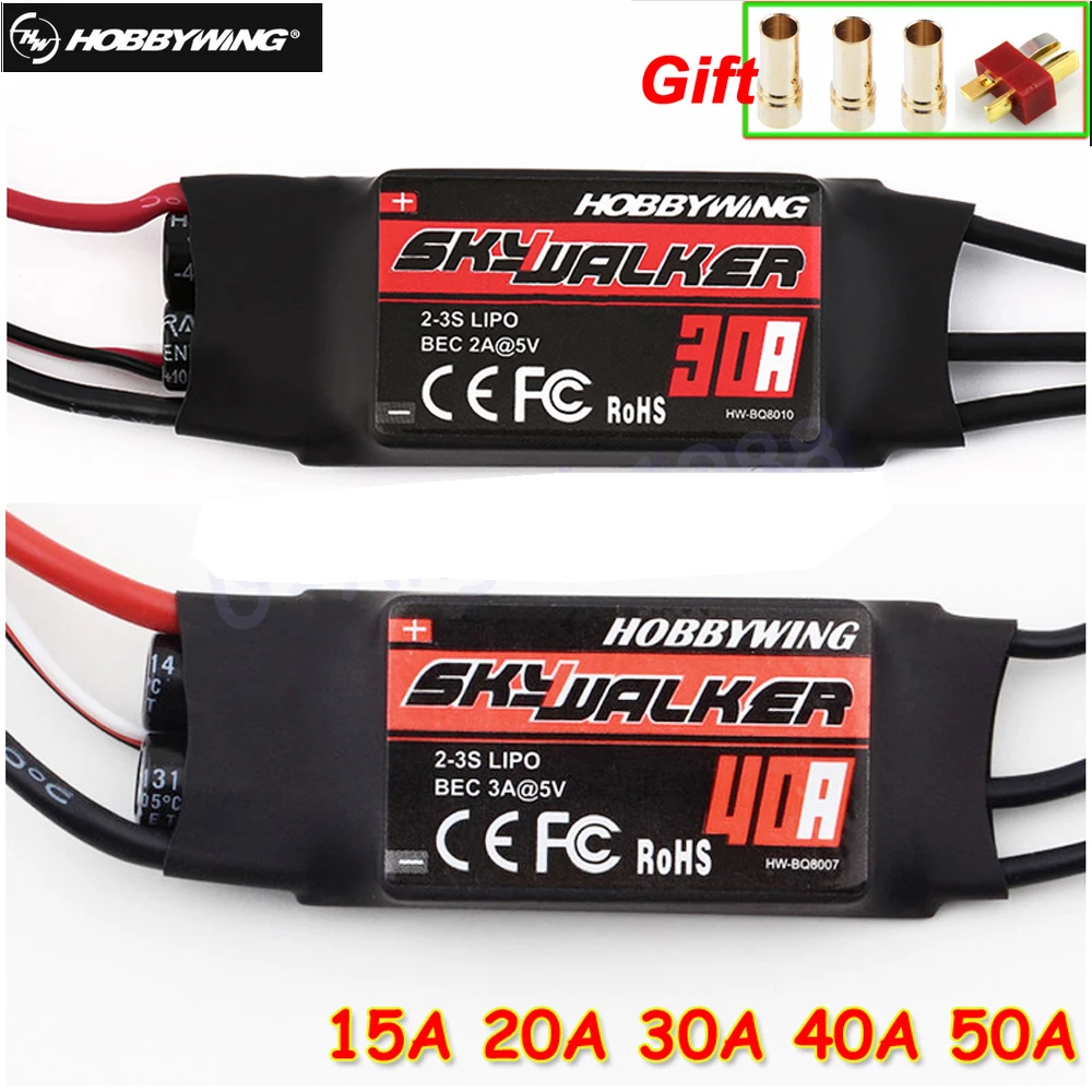 Hobbywing Skywalker 12A 15A 20A 30A 40A 50A 60A 80A ESC Speed Controler With UBEC For RC FPV Quadcopter RC Airplanes Helicopter