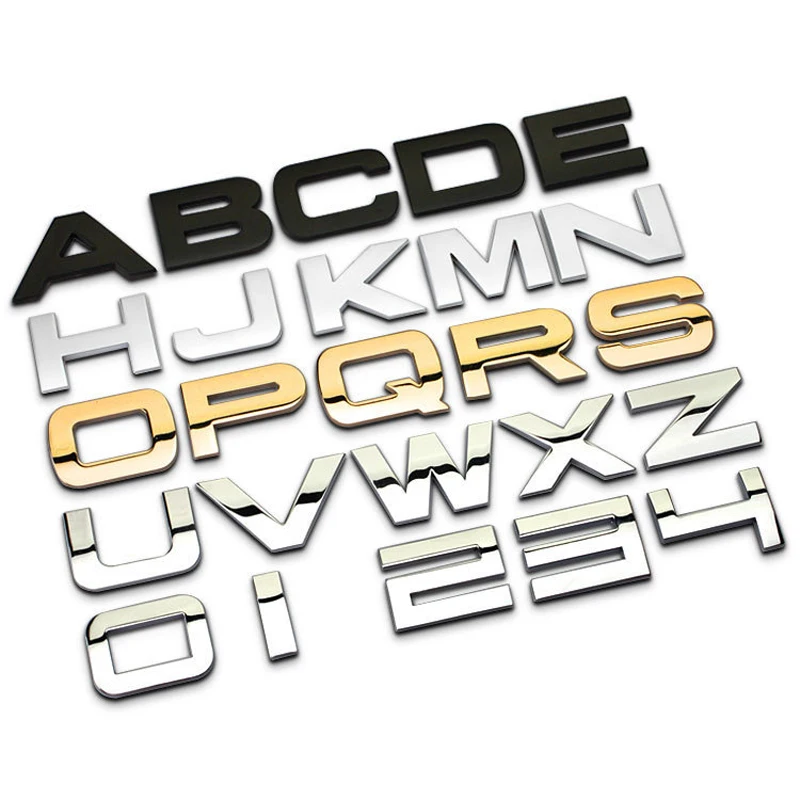 3D металлические наклейки для автомобиля A To R 26 букв Авто Декоративные Kia Soul Amg Mercedes