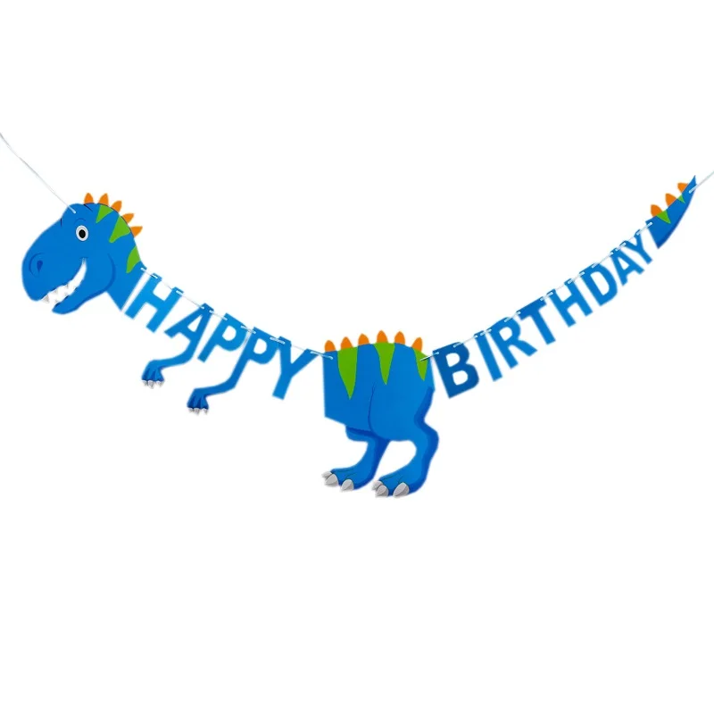 Набор одноразовой посуды с динозавром, бумажные тарелки, салфетки для стаканчиков, скатерть для детского дня рождения, свадьбы, вечеринки - Цвет: 1pc Dinosaur Banner