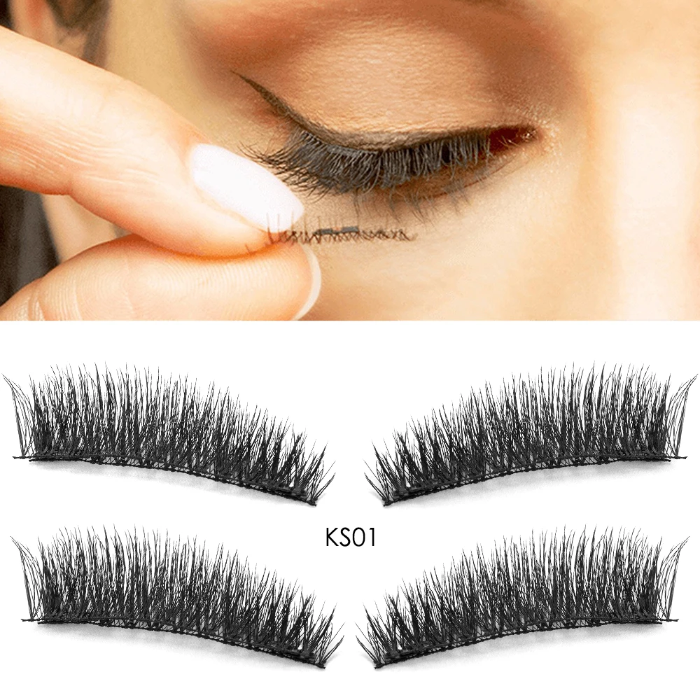 4Pcs/Set Eyelashes No Glue Reusable False Eyelash Extension