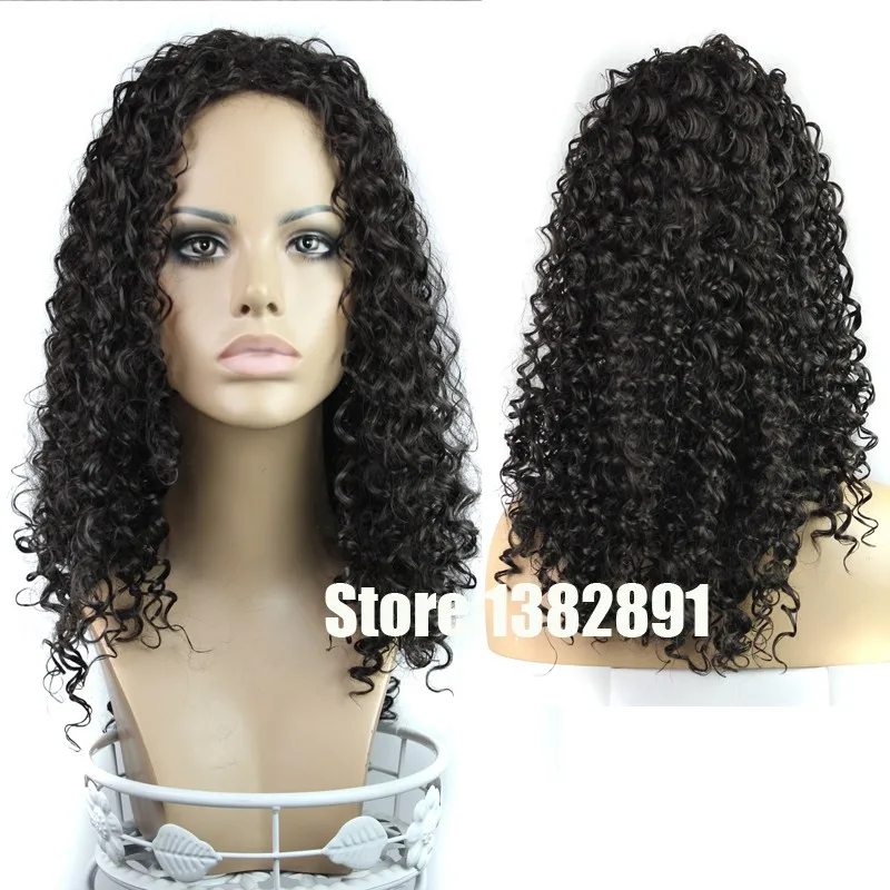 African American Kinky Curly Wig Heat Resistant Hair Synthetic