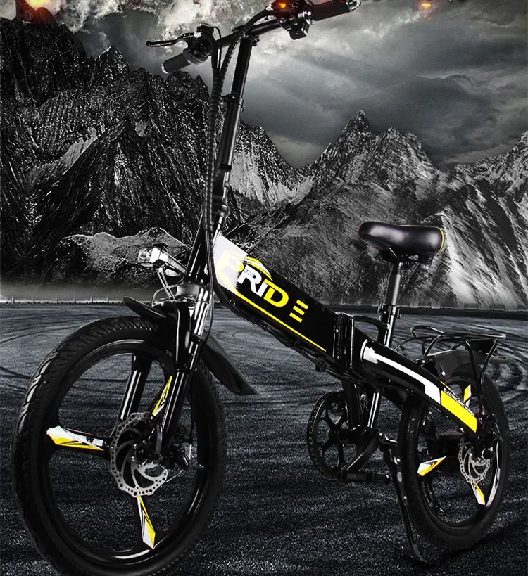 Cheap New Aluminum Alloy frame 20 inch electric bike SHIMAN0 folding mini ebike 200W lithium battery Hydraulic Brake electric bicycle 0