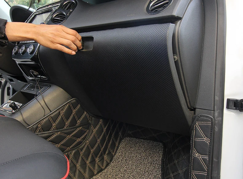 Lsrtw2017 волокна кожи приборной панели автомобиля co-pilot коробка для хранения anti-kick коврик для volkswagen tiguan 2007- 2013