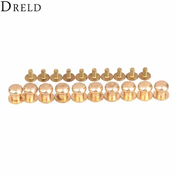 

20Pcs 5mm Decorative Buttons Pure BrRound Head Button Chiass/Pure Belt Screw Rivet cago Screw In Button Studs Leather Craft Tool