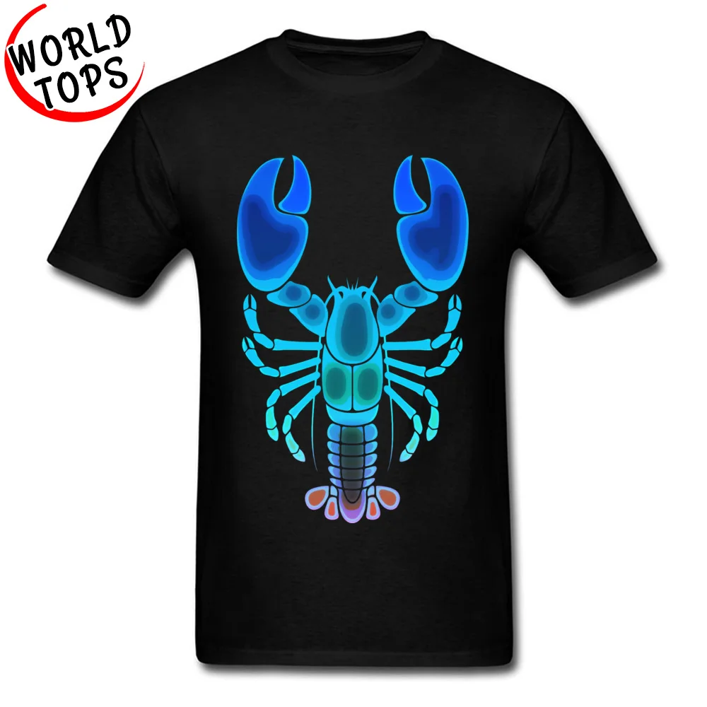 All Cotton Men Short Sleeve Moonlight Lobster T Shirts Design Tops & Tees Hip Hop Casual Round Collar Tee-Shirt Moonlight Lobster black