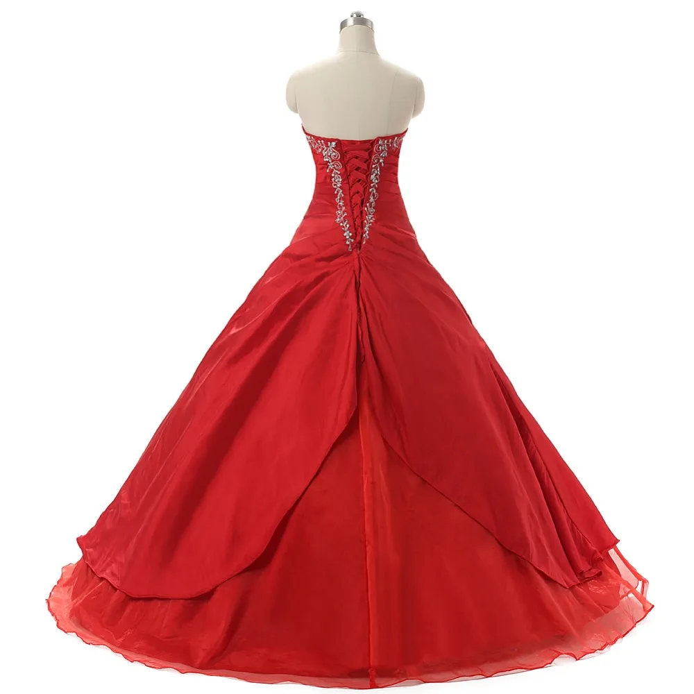 Ruthshen красное Пышное Платье с пышной юбкой складки, рюши, вышивка, платье для балла маскарада Vestidos De 15 Anos миди