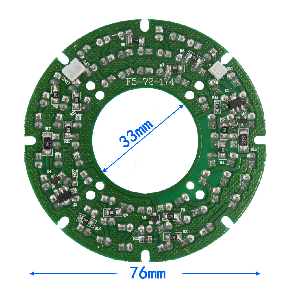 Yumiki инфракрасный 72 шт. ИК светодиодный щит для камер видеонаблюдения ночного видения(диаметр 76 мм