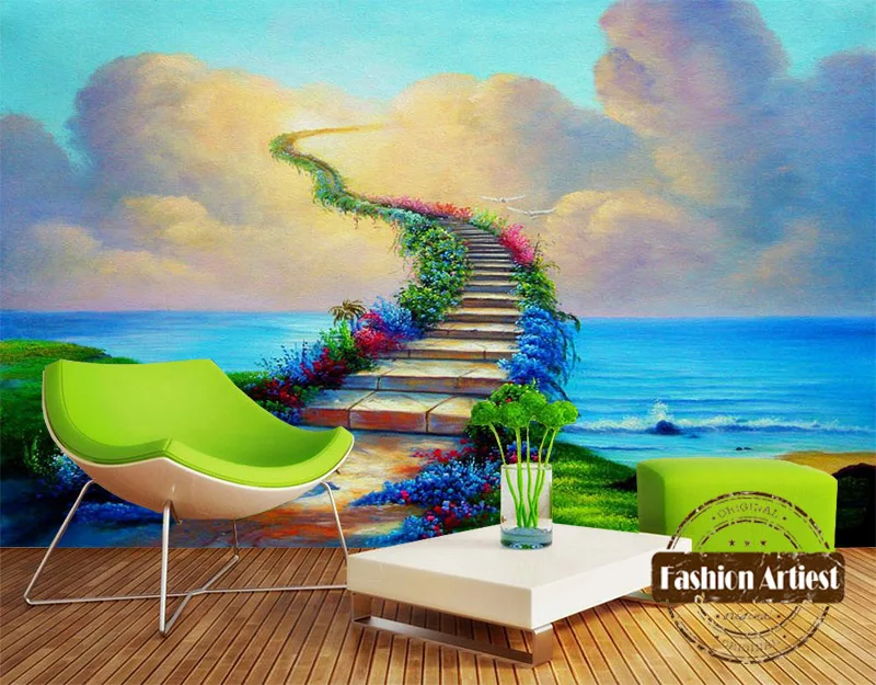 Miúdos do costume dos desenhos animados do mar céu papel de parede