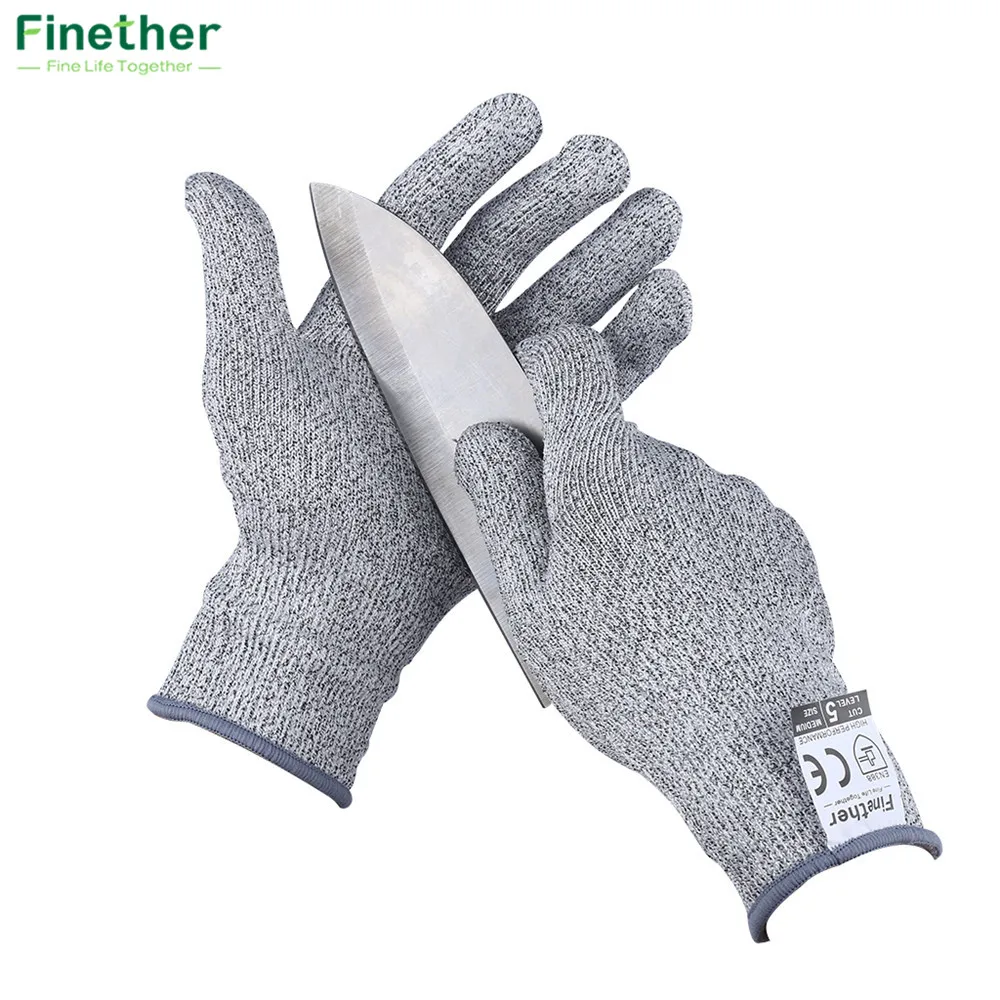 

Finether Cut-Resistant Gloves EN388 Level 5 Cut Resistance and CE Certified Anti Abrasion Safety Working Protective Gloves