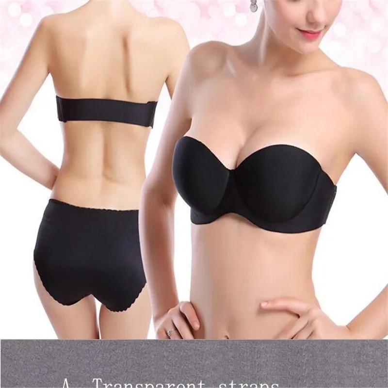 Women Silicone Strapless Backless Bra Invisible Sexy Lady Wedding