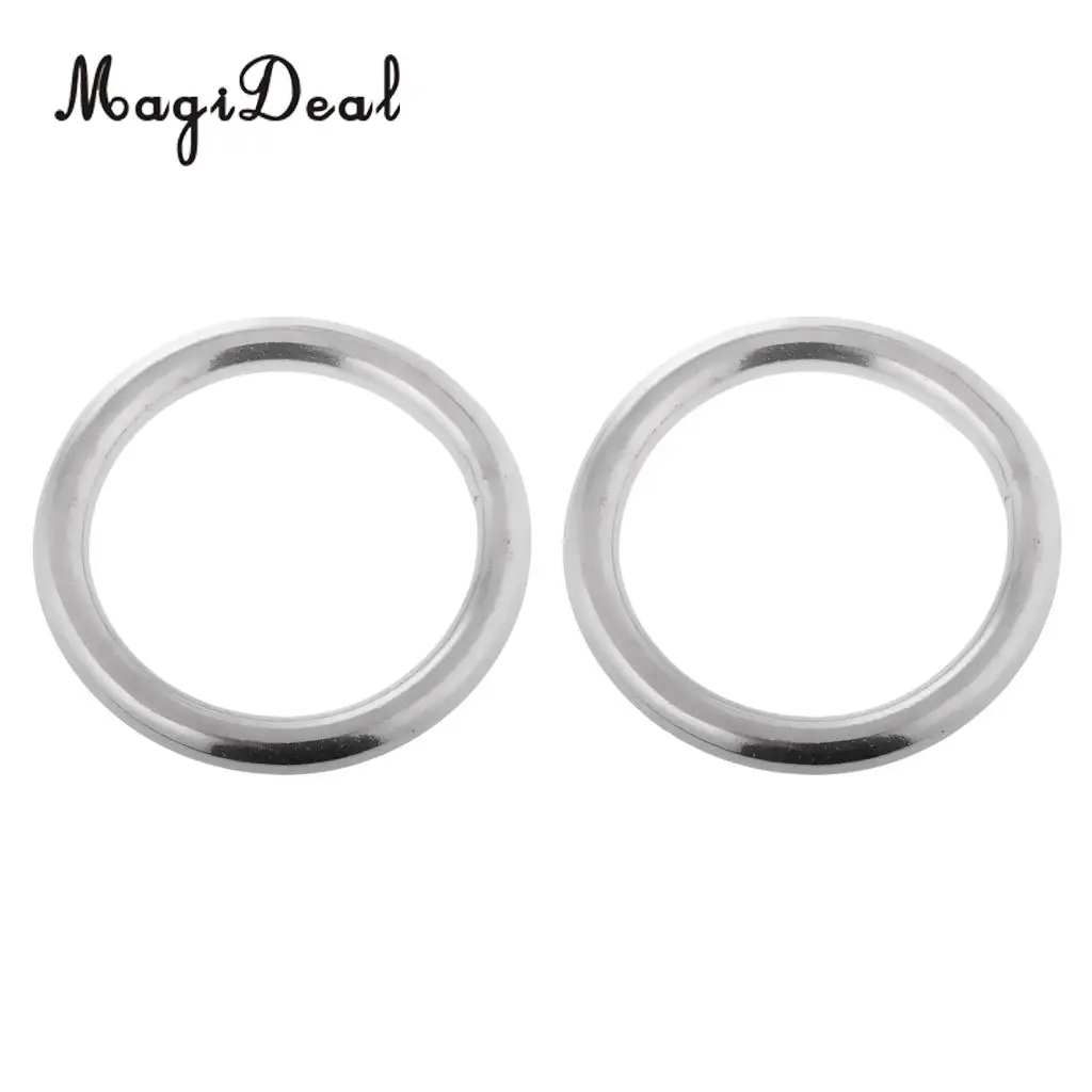 MagiDeal Superior Strength 1Pair Smooth Welded Polished Boat Marine Stainless Steel O Ring Replacement for Rowing Boat Dive Acce