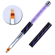 Pincel em gel para unhas, ferramenta de manicure com ombré, de metal e profissional, com fecho de strass