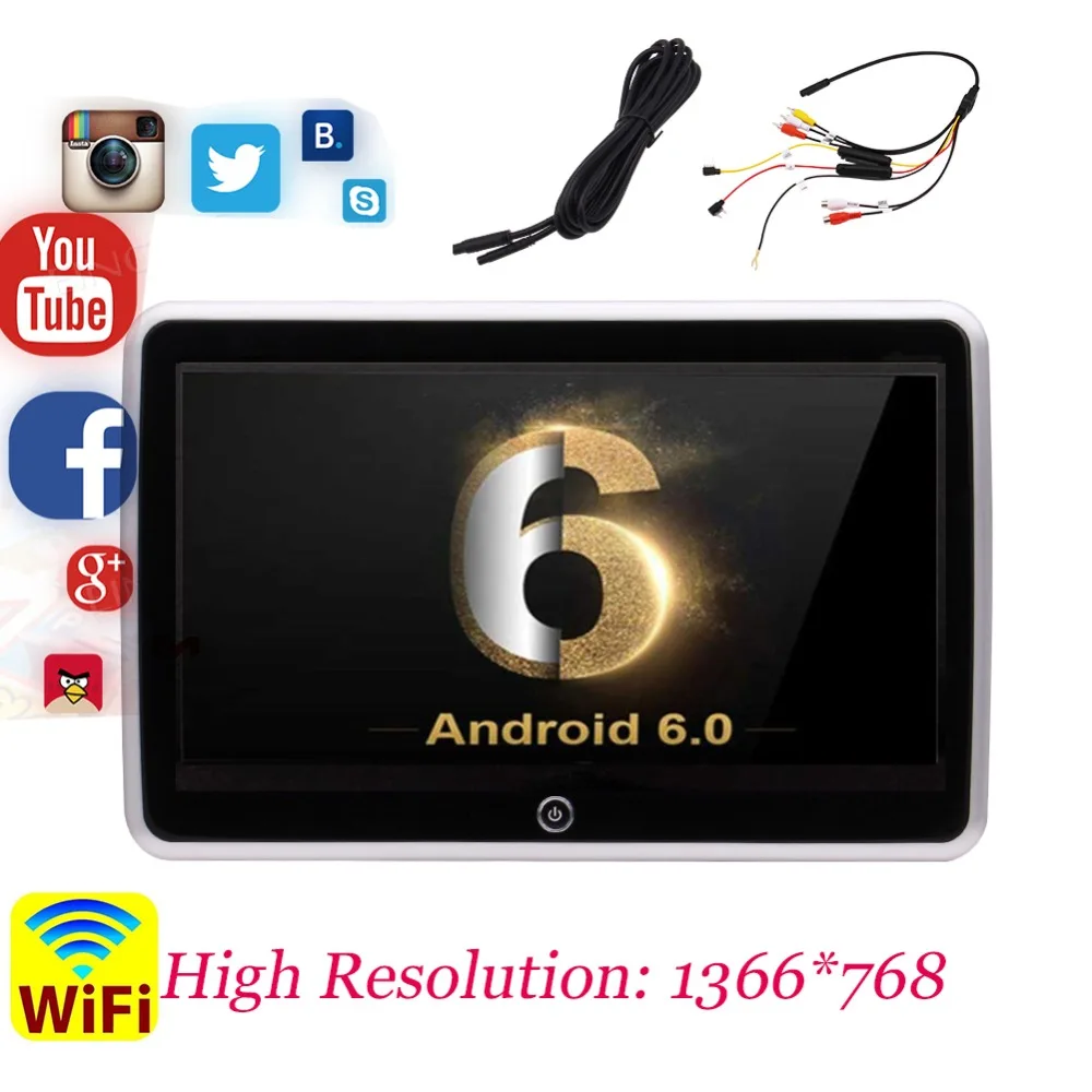 Flash Deal Android 6.0 Rear-Seat Entertainment System Screen with High Resolution 1366*768 Suport USB/SD/HDMI Port and WiFi 10.1 Inch Ultra 0