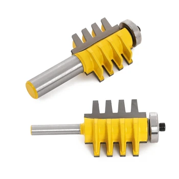 

1/2", 1/4" Shank Rail Reversible Finger Joint Glue Router Bit Cone Tenon Woodwork Cutter Power Tools
