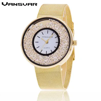 Hot Fashion Stainless Steel Rose Gold & Silver Wrist Wtach Luxury Women Rhinestone Watches Quartz Watch BW1900