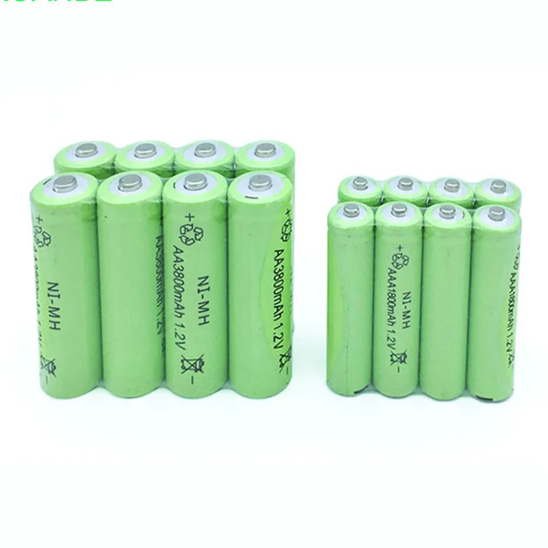 10 шт AA 3800mAh Ni-MH аккумуляторные батареи+ 10 шт AAA 1800mAh аккумуляторные батареи