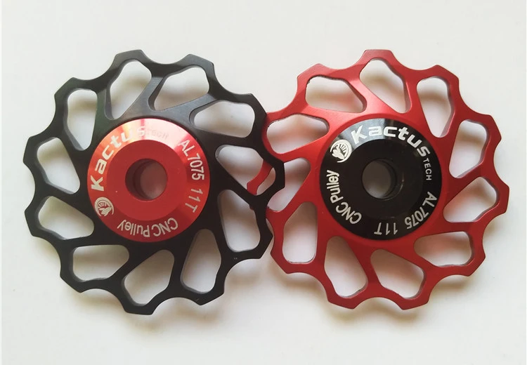 5 bestgia 9g 11T AL7075-T6 CNC Machined Bicycle Rear Derailleur Pulley Jockey Wheel Bike with Steel Bearing Cycling Jockey Wheel Pully 456MM